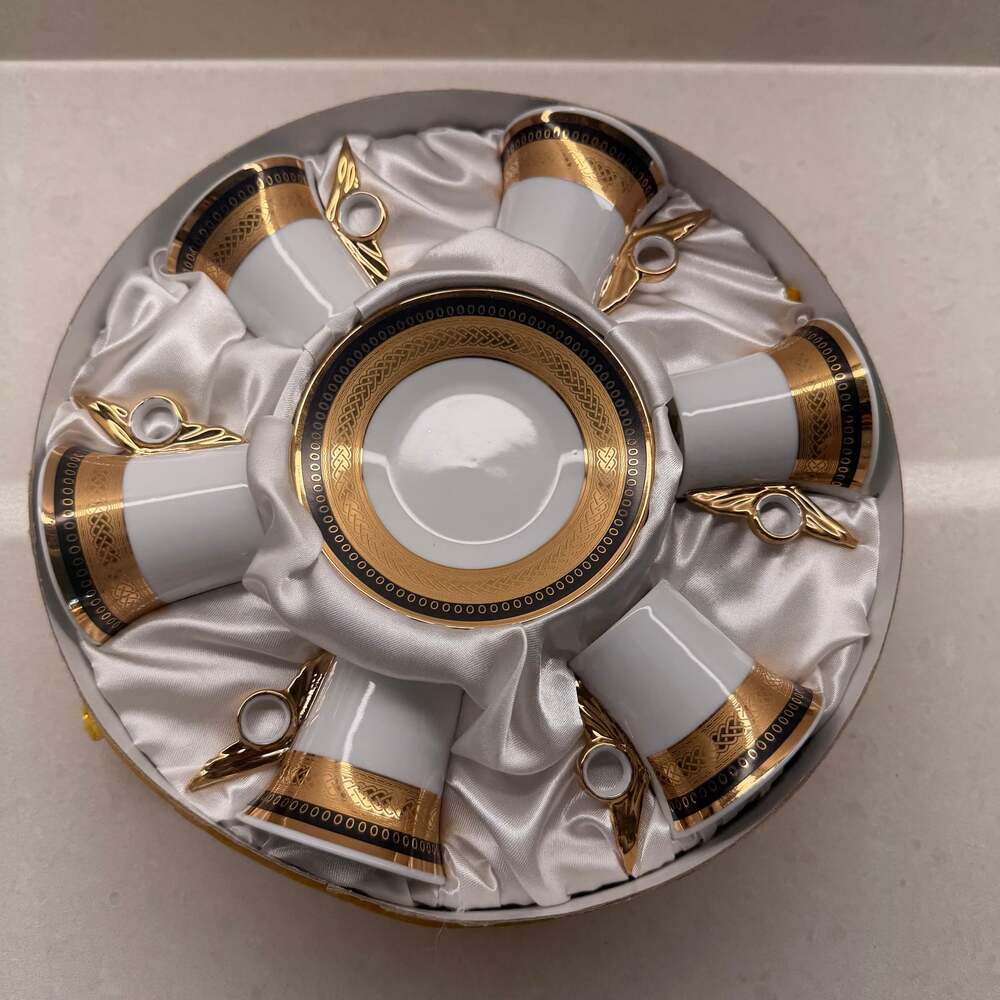 Elegant Gold and White Tea Set